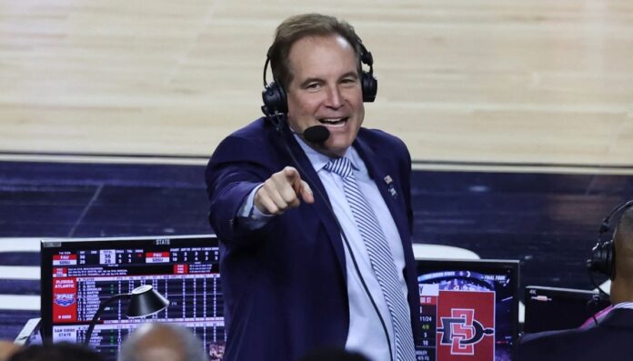 Jim Nantz on the CBS sports studio