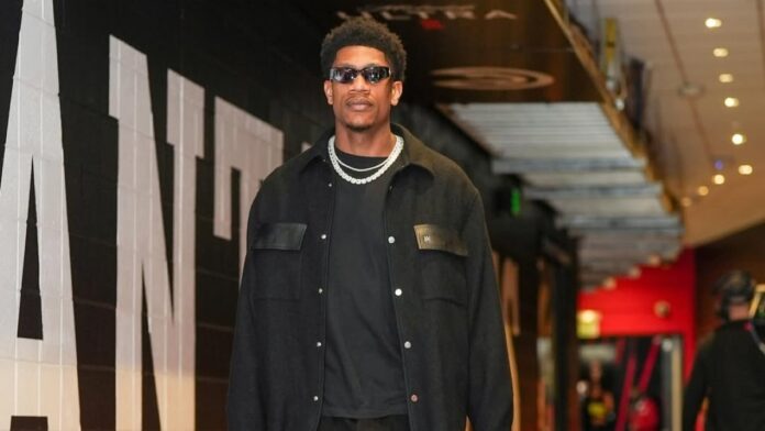 De'andre Hunter in a giggless and jacket