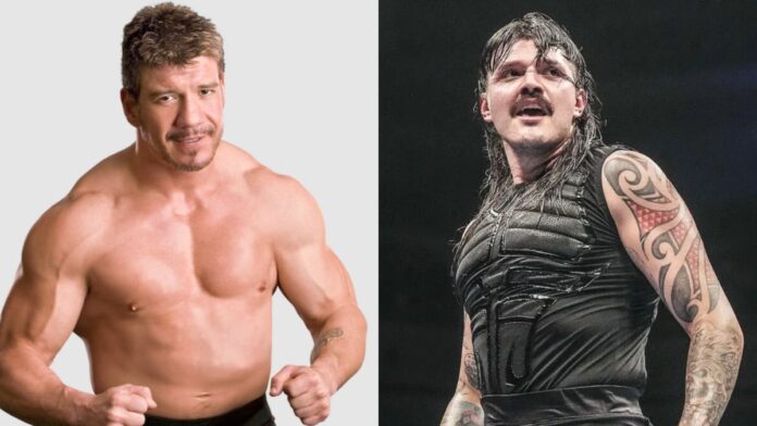 Eddie Guerrero and Dominik Mysterio in two different frame