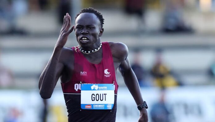 Gout Gout during the 100m race