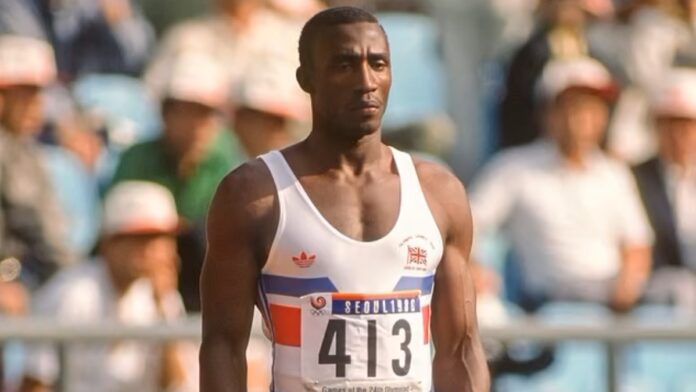 Linford Christie pictured in his Jersey