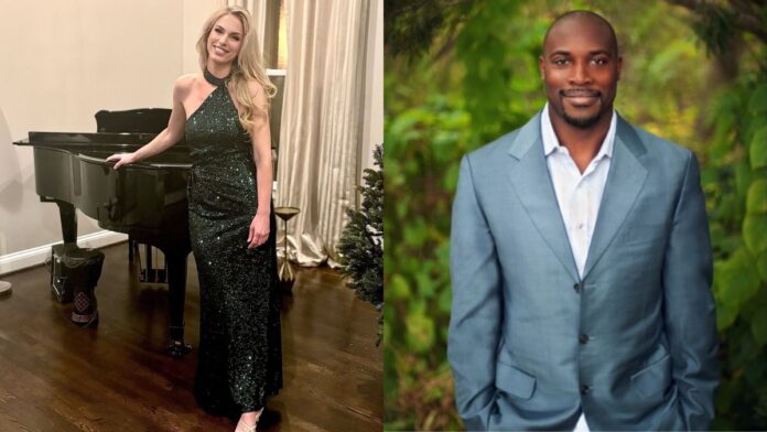 Tori Darling and her nfl ex Will Witherspoon in two different frame