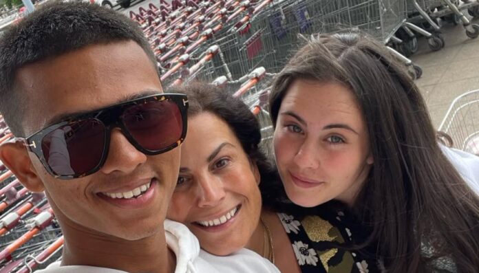 Yashasvi Jaiswal with his rumored wife Maddie and her mother Rebecca