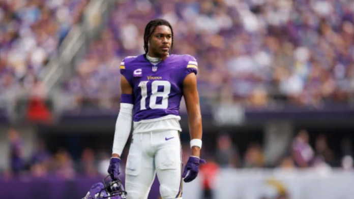 Justin Jefferson wearing the Minnesota Vikings' jersey