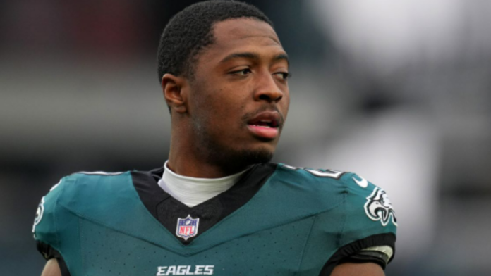 Quinyon Mitchell wearing the Philadelphia Eagles' jersey